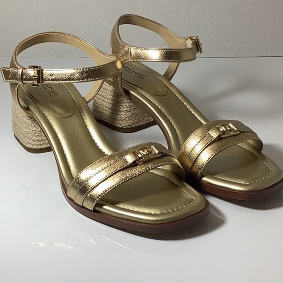 Michael Kors Women's Mandy Mid Sandals with Heel, Pale Gold - Picture 5 of 10
